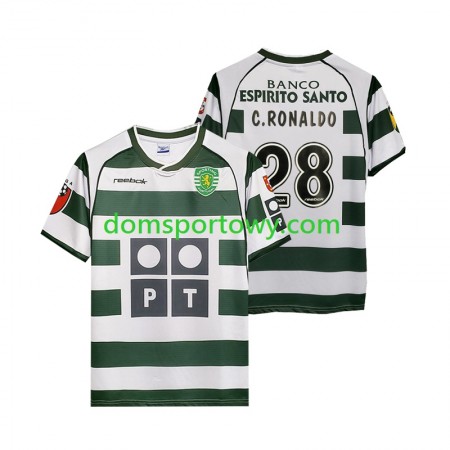 Koszulka Sporting CP Cristiano Ronaldo 28 2001-2003 Retro Domowe Koszulki Piłkarskie Krótki Rękaw